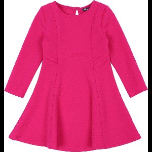 Roze uitlopende jurk met lange mouwen