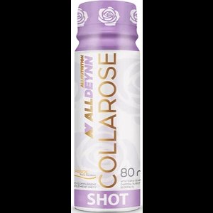 Alldeynn | Collarose | Rund collageen | Raspberry wild strawberry | Doos 12 shots á 80ml | Hyaluronzuur | Biotin | Vrouwen | Supplement | Nutriworld