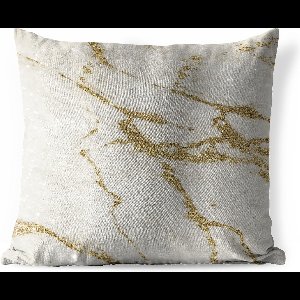 Buitenkussen - Marmer - Patronen - Goud - 45x45 cm - Weerbestendig