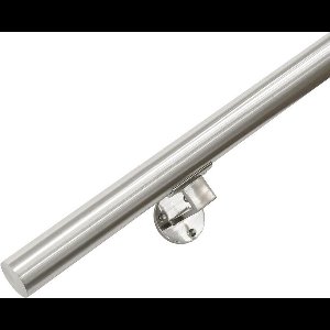 RVS Geborsteld Trapleuning 90 cm met 2 houders