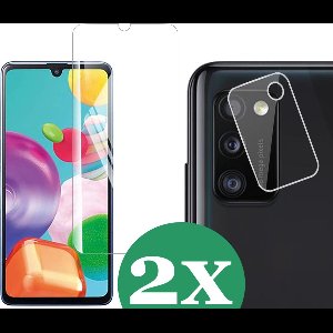 2x Screenprotector geschikt voor Samsung Galaxy A41 - 2x Camera Screen Protector Glas
