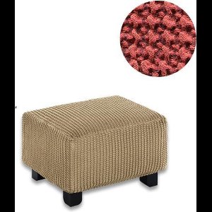 Milos Hockerhoes Steenrood - Universele Fit voor Poefs 40-65cm - Duurzame & Elastische Hockerhoezen