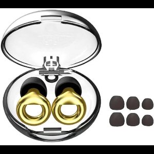 BMJ® - Goude Oordoppen Hard - Earplugs - met Luxe Case - Overprikkeling - Earpluggs - Deluxe - SNR 23 dB Demping - Harde Rondvormig - Metallic - Festival Oordopjes - Herbruikbare Gehoorbescherming - Siliconen voor Slaap en Gevoeligheid - 8 Dop