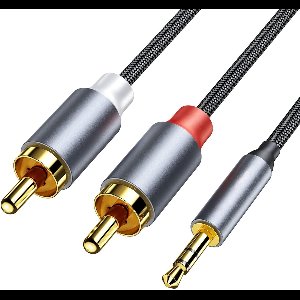 Qost - Aux naar RCA kabel - 1,5 meter - 3.5mm Jack naar 2 RCA Stereo - Audio Cable - Jack 3.5mm naar 2 Tulp Plug