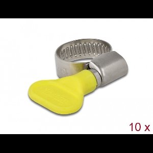 Delock Butterfly Hose Clamp 13 - 19 mm 10 pieces yellow