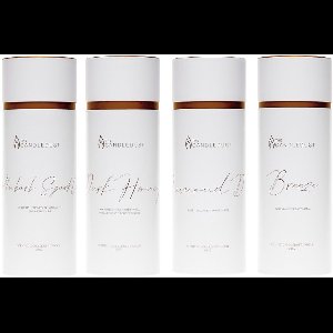 Kerstmis gift set The Candledust kaarsenzand 4 luxe cadeaukokers totaal 650 gram inclusief lonten diy kaarsen maken duurzaam zero waste 560 uur brandduur winter deal ideaal kerstcadeau cadeaus voor kerst feestdagen actie