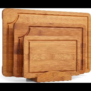 Bikolo® Snijplankenset Met Houder 3-Delig - Snijplank - Borrelplank - Snijplanken - Snijplank Hout - Tapasplank - Bamboe