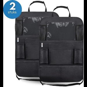 Tenify Premium Luxe & Stevige Auto Organizer met Tablet Houder - Set van 2 - Extra Opbergruimte - Beschermer - Autostoel - Accessories
