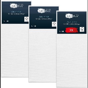 Artina Akademie – Set van 3 Schilderdoeken Canvas 30x80 cm – Spieraam van FSC® Hout – Wit Canvas 100% Katoen – 280 g/m144