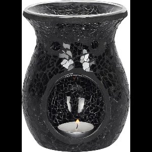 Geurbrander mozaiek zwart - olie brander - wax brander