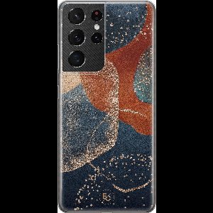 Hoesje geschikt voor Samsung Galaxy S21 Ultra - Abstract Terracotta - Soft Case - TPU - Print - Multi - ELLECHIQ