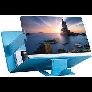Lichtblauwe 12.0 inch telefoon vergrootglas met opvouwbare houder voor alle type smartphones grootte / schermvergroter