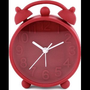 PLATINET PZACHR Happiness Klok met wekker rood