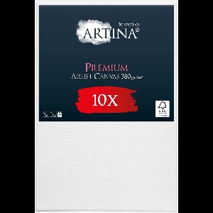 Artina Set van 10 Schildersdoeken 40x60 cm - FSC® Schildersdoek 10 Stuks - Premium Canvas Dubbel Geprimed Spieraam Wit