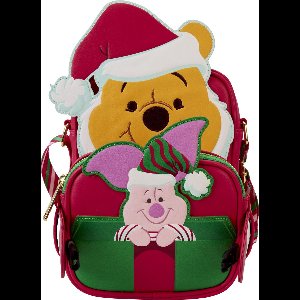 Disney Loungefly Crossbody Bag Santa Winnie the Pooh and Piglet