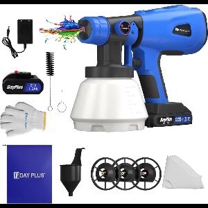 Amalee - Draadloze Verf pistool - 1000 ML - Schilderen van plafond, hek en muren etc.. - 3 spuit patronen -