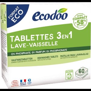 Ecodoo Vaatwas tabletten 3-in-1 geconcentreerd XL bio 60 Stuks