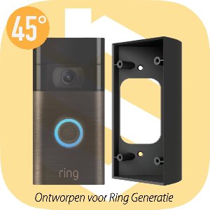 SmarThuis - Hoekbeugel geschikt voor Ring Video Deurbel generatie 1 2 - hoekbeugel van 40 graden - inclusief montage materiaal - sterk en milieubewust