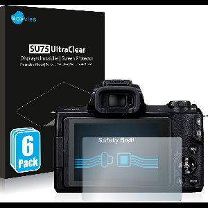 Savvies - Screenprotector voor Canon EOS M50 - Folie Beschermfolie transparant 6 Stuks