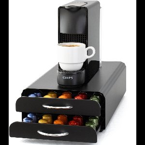 Capsulehouder met Lade – Koffiecups houder – Geschikt voor Nespresso – 100 Cups - RVS - Zwart