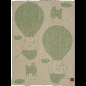 Klippan wiegdeken Balloon green/beige, 50% recycled wool/50% lambswool