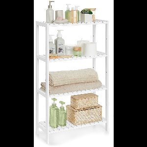 Badkamerplank – Bamboe – 26 x 60 x 100 cm – Wit – Minimalistisch Design