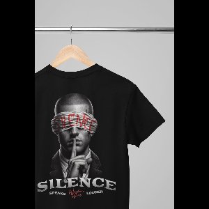 Oversized shirt - Silence - Wurban Wear | T-shirt | Merk kleding | Unisex tshirt | Streetwear | Pump cover | Techno outfit | Merk shirt | Gym shirt | y2k | Techwear | Urban | Grote maten | T-shirt heren | T-shirt dames | Zwart