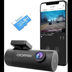 DDPAI Mini Pro Wifi - Dashcam voor Auto - 64GB Micro SD Kaart - Loop Recording - Emergency Lock - Zwart