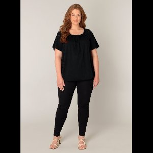 BASE LEVEL CURVY Yoni Jersey Shirt - Black - maat 0(46)