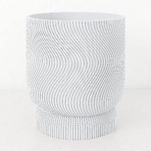 Dastium Home - Bloempot voor binnen - Wit gestreepte plantenpot van bio plastic - Ø12 cm