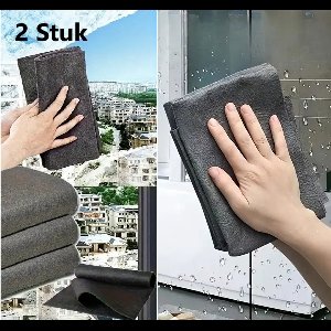 Set Van 2 Magische Microvezel Schoonmakendoeken I Dubbelzijdige Poetsdoeken Voor Een Glanzende En Streepvrije Afwerking I 30 x 40 Cm