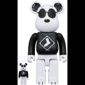 400% & 100% Bearbrick Set - Snoopy White Sox (MLB x Peanuts)