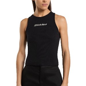 Dickies Rib Mouwloos T-shirt Zwart M Vrouw