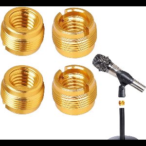 Famanu - 3/8 vrouwelijke naar 5/8 mannelijke schroefdraadadapter, microfoonstandaardadapter, 4 stuks microfoonschroeven, microfoon schroefadapter, accessoires voor microfoonhouders,