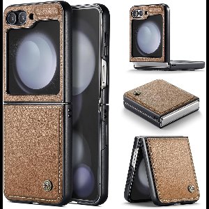 Zandarix Geschikt voor Samsung Galaxy Z Flip 5 5G - Lederen Flip Wallet - Kaartenvakken - Standfunctie - Magneet - Book Case Hoesje - Bruin