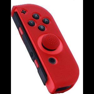 Silicone Skin voor Joy Con Controller - Rechts - Rood + Grips - geschikt voor Nintendo (OLED) Switch