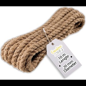 Creative Deco Jute Touw Koord – 10m, 20mm Dik – Sterk