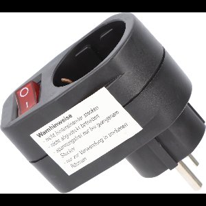 Tussenschakelaar 1x beveiligingscontact zwart