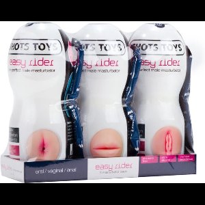 Shots Toys - Masturbators - Easy Rider - 3 stuks- Vagina, Anus en Mond