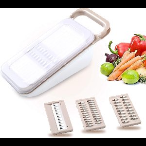 Food Slicer,Mandoline Slicer,4 in 1 Plantaardige Snijmachine met Voedsel Container Verstelbare Blades Julienne Slice voor Aardappel Tomaat Ui Groente