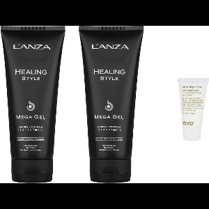 2x L'Anza Healing Style Mega Gel - Haargel - 200 ml + WILLEKEURIG Travel Size