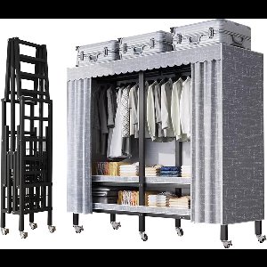 Portable Wardrobe,900kg Folding Wardrobe,Folding Wardrobe,Storage For Clothing,Wardrobe With Clothes Rod And Racks,Soffit Cover,For Bedroom,Dressing Room,Load Capacity 680kg (Size : 180