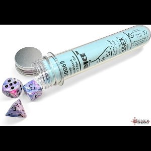 Chessex 8-Die set Lab Dice Festive Hydrangea/Black Polyhedral