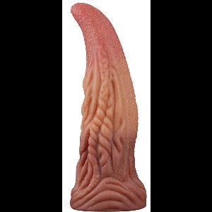 LoveToy - Dildo met Tong 25.4 cm - Nude/Bruin