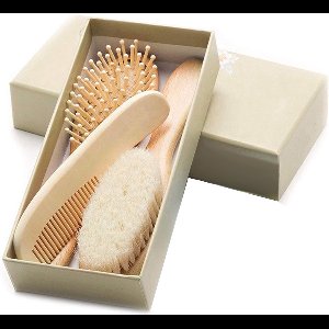 Haur – Babykam set met extra zachte borstel - borstel bamboe - geitenhaar borstel