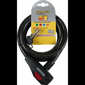 Stahlex Kabelslot - 12 mm x 1800 mm - Zwart - Inclusief 2 sleutels - Spatwaterdicht en slagvast