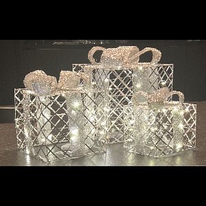 Countryfield set van cadeautjes Christmas gift box LED timer sq Marga s3 silver