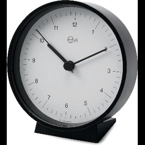 Barigo 615zw klok - zwart - messing zwart gelakt -   Ø 8,5 cm