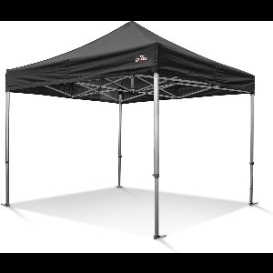 Easy Up Partytent | Vouwtent | 3x3m | GO-UP40P instap model | Aluminium | Zwart | Inclusief gratis sterke pvc opberghoes en spanbanden set met haringen
