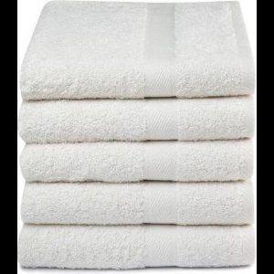 Droomtextiel Luxe Handdoeken - 50x100 cm - Set van 5- Hotelkwaliteit 450 g/m2 - Pure Katoen - Heerlijk Zacht - Ivoor